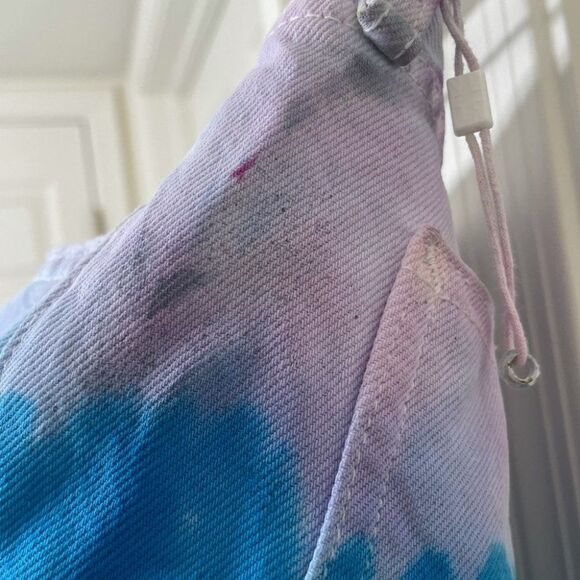 Hudson Lori High Rise Shorts Blue and Purple Tie Dye Denim Cutoffs Size 30 New - Picture 8 of 15